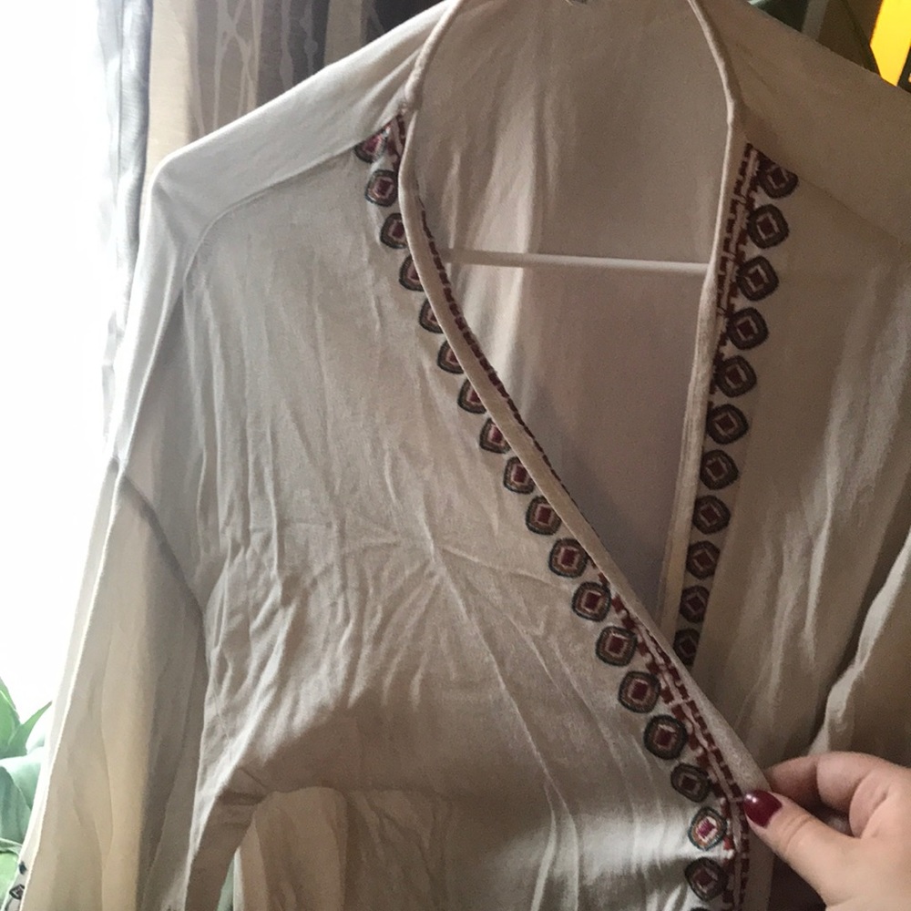 Embroidered kimono/coverup